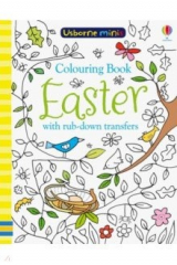 книга Easter colouring book with rub-down transfers