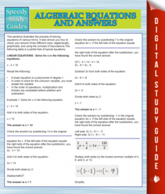 Книга Algebraic Equations And Answers (Speedy Study Guides) на ReadRate.com книга Algebraic Equations And Answers (Speedy Study Guides)