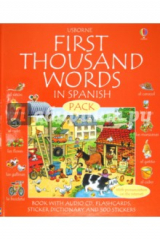 книга First Thousand Words in Spanish. Book with flashcards, sticker dictionary and 500 stickers (+CD)